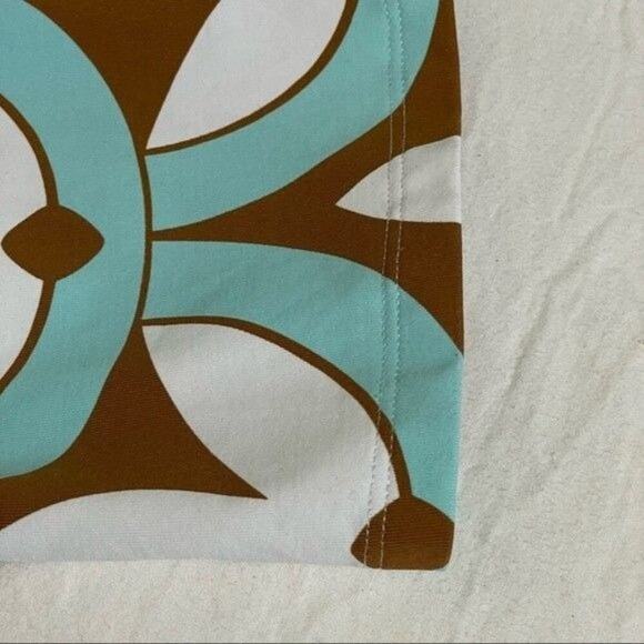 Geometric Print Shirt Blue Brown White | 3/4 Sleeve Boho Chic 5 FOR $25 π΅ π² - Picture 5 of 7